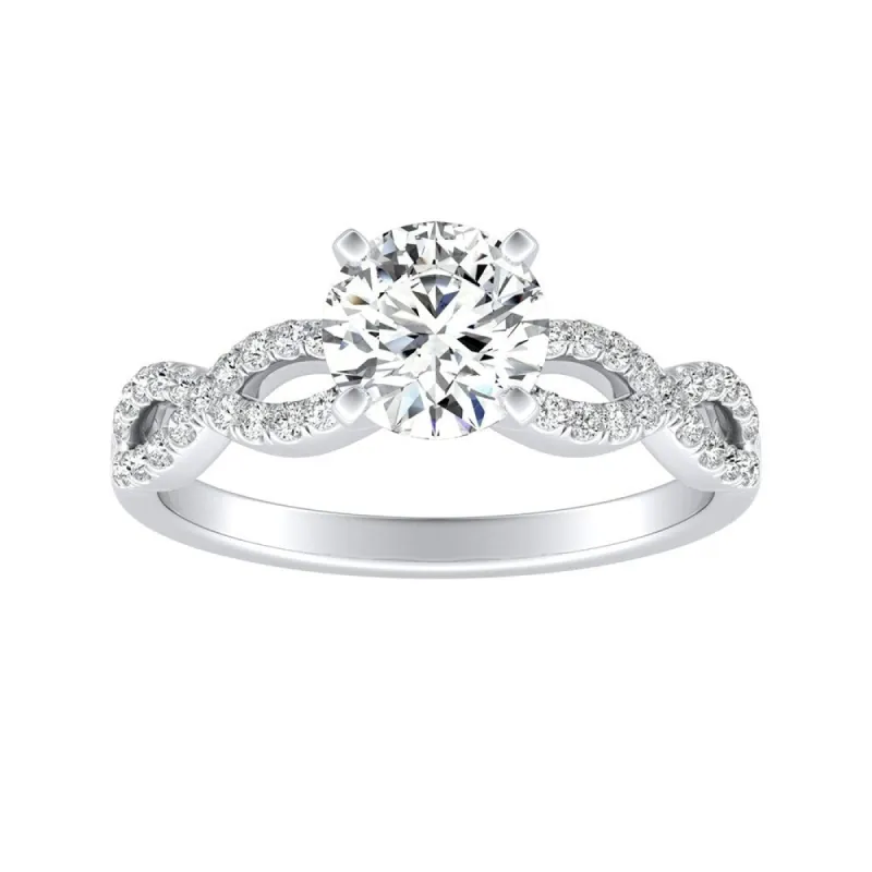 Auriya 14k Gold 1ct Moissanite Infinity Diamond Engagement Ring 1/6ctw sold by Zulily