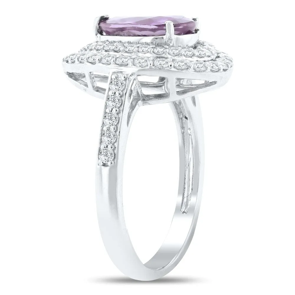 Auriya Platinum Certified 2 1/4ct Rare Unheated Natural Color Change Sapphire and 3/4ct TDW Diamond Ring sold by Zulily product image thumbnail 3