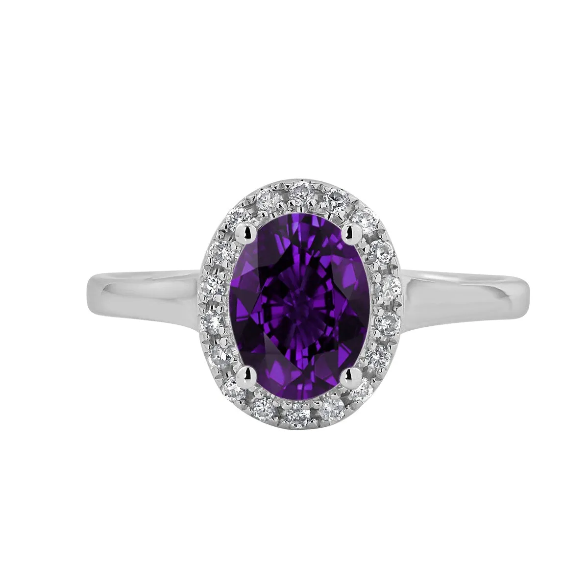 Auriya Classic 5/8ct Oval Purple Amethyst and Halo Diamond Engagement Ring 1/8cttw 14k Gold sold by Zulily product image thumbnail 2