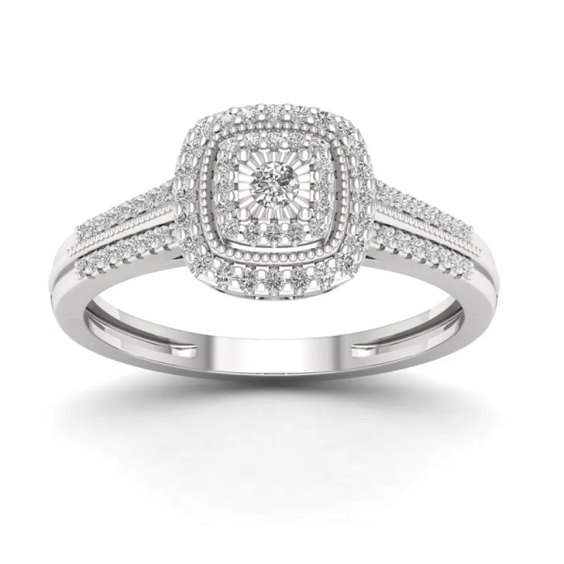 Sterling Silver 1/5ct TDW Diamond Cluster Ring - White sold by Zulily