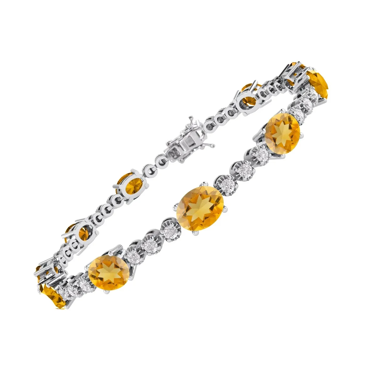 Sterling Silver with Citrine and White Topaz Tennis Bracelet-7.25" sold by Zulily product image thumbnail 2