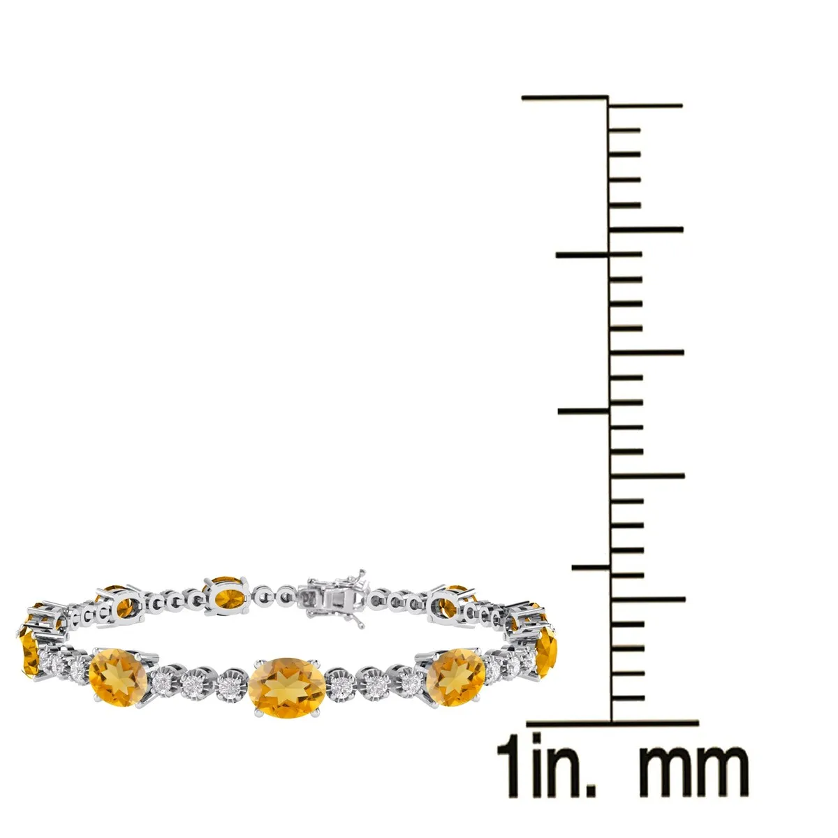 Sterling Silver with Citrine and White Topaz Tennis Bracelet-7.25" sold by Zulily product image thumbnail 3