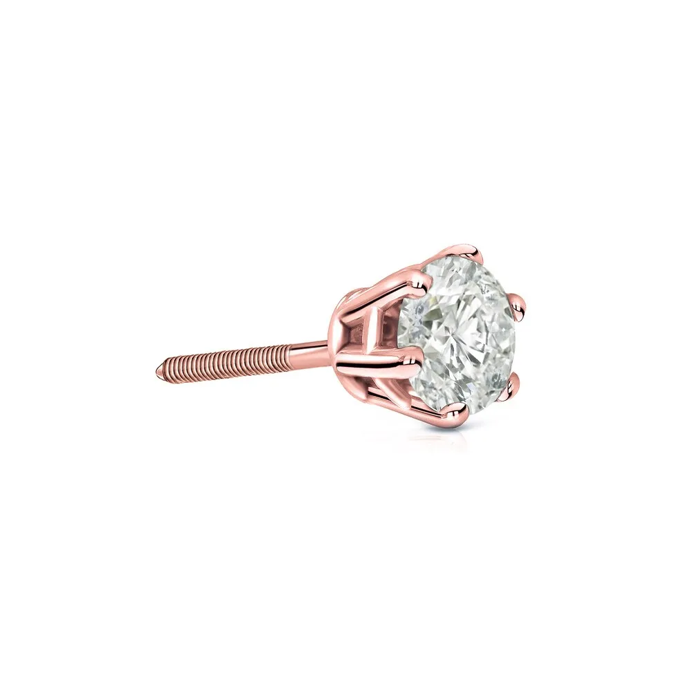 Auriya 14k Gold 1/4ct TDW Round 6-Prong SINGLE STUD (1) Diamond Earring sold by Zulily product image thumbnail 3