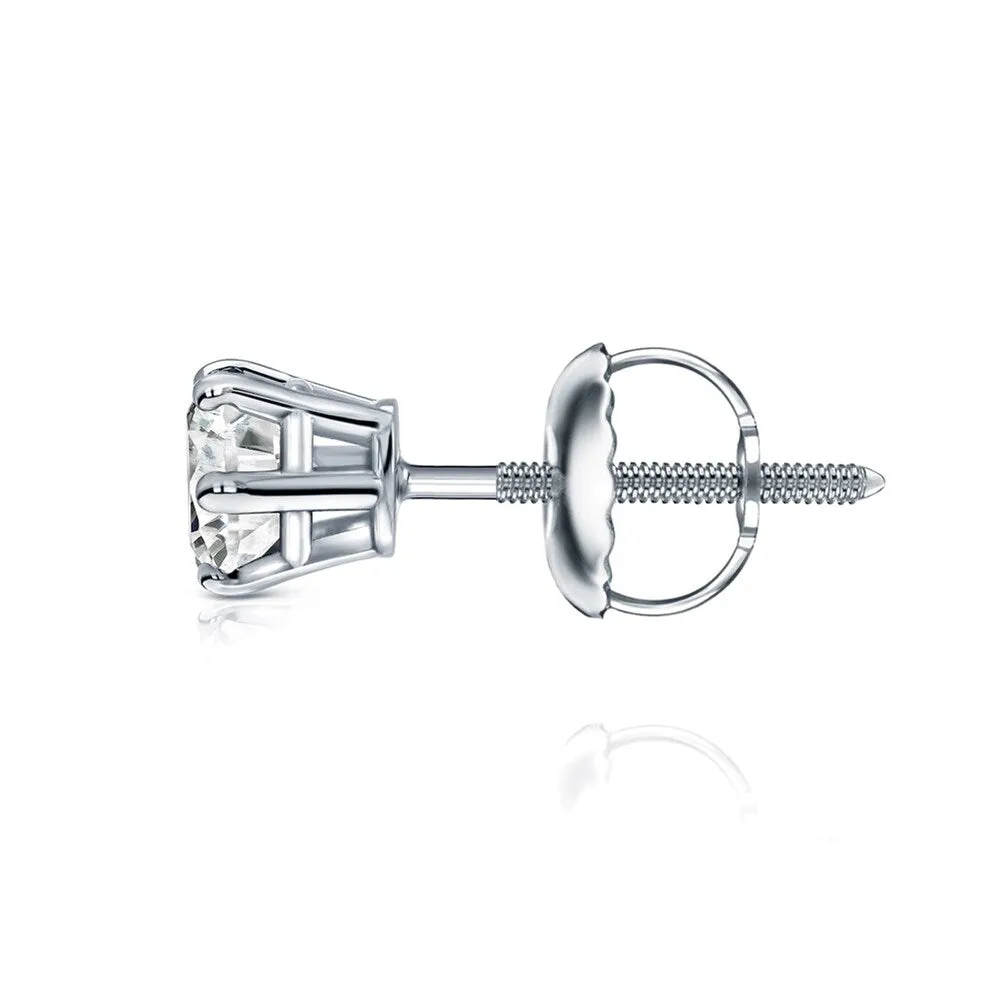 Auriya 14k Gold 1/4ct TDW Round 6-Prong SINGLE STUD (1) Diamond Earring sold by Zulily product image thumbnail 5
