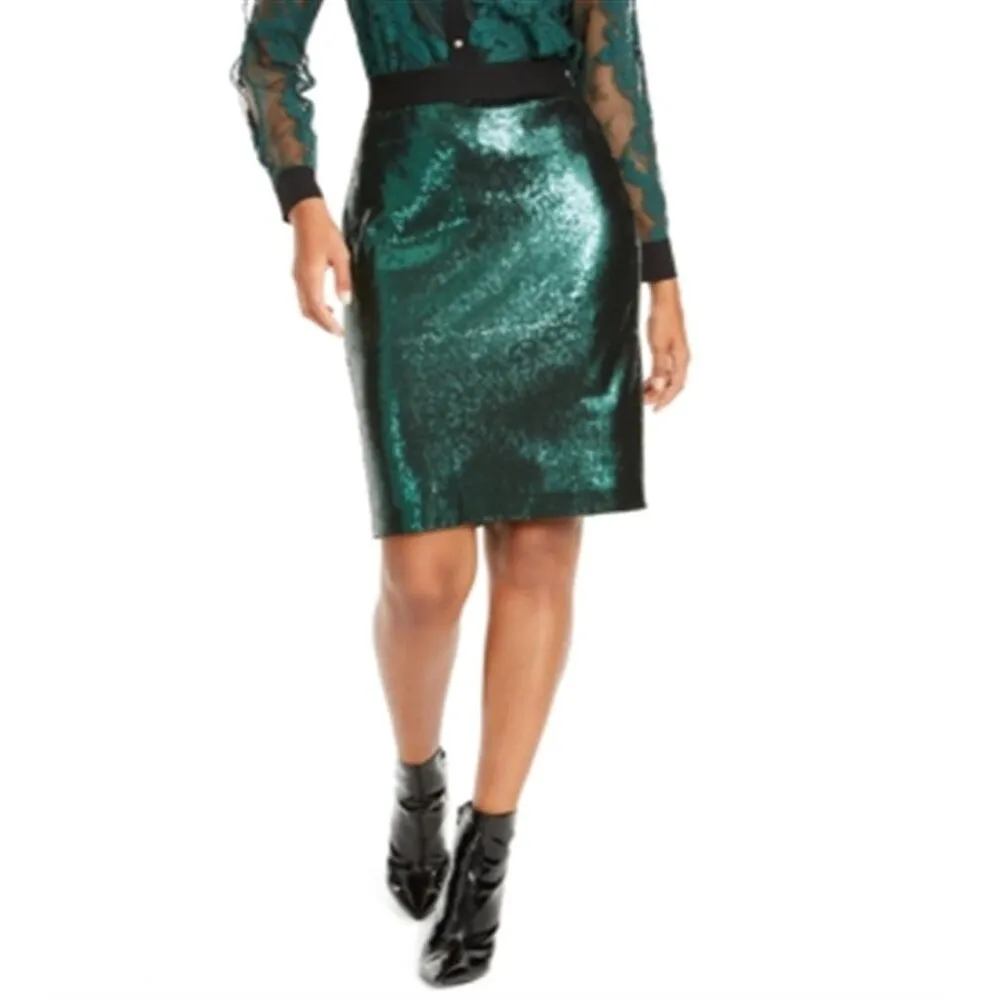 Thalia Sodi Women's Sequined Skirt Green Size X-Small sold by Zulily