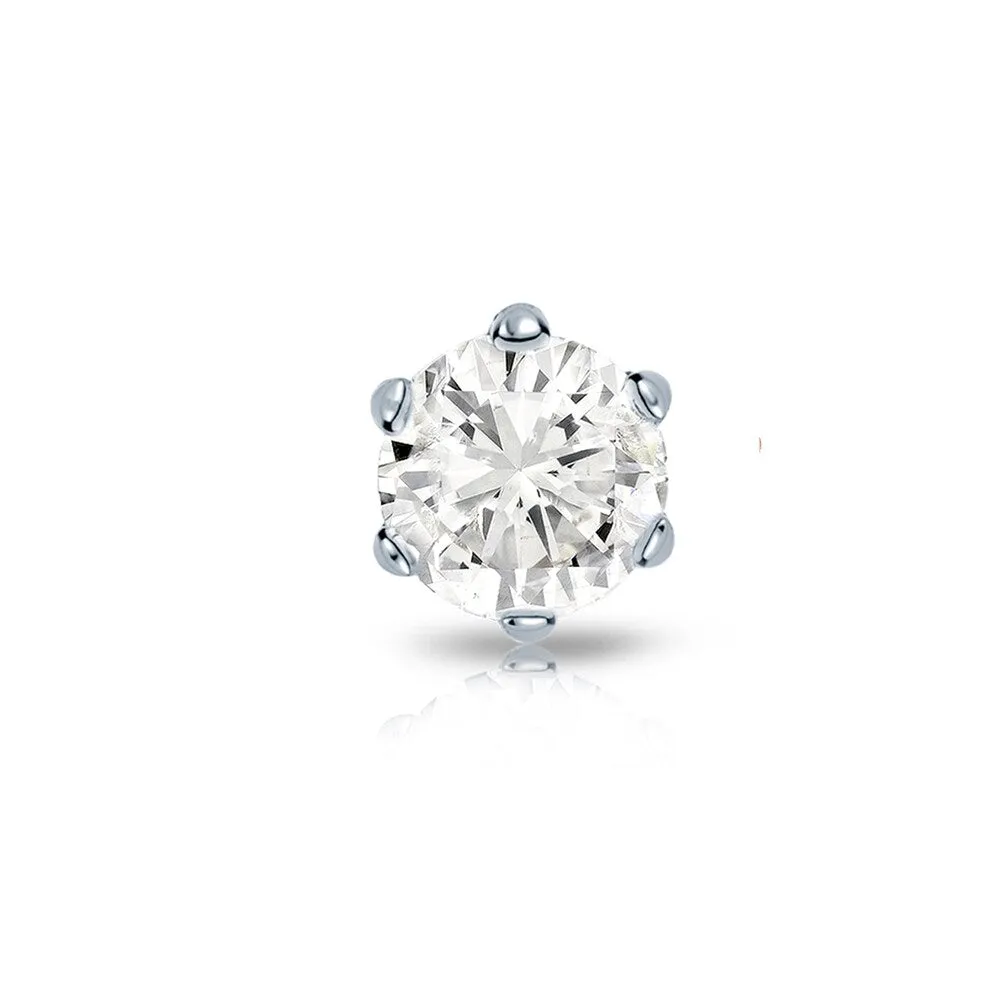 Auriya 14k Gold 1/4ct TDW Round 6-Prong SINGLE STUD (1) Diamond Earring sold by Zulily product image thumbnail 4