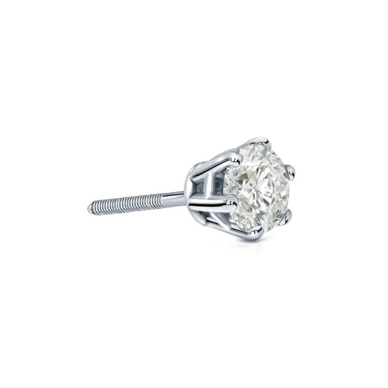 Auriya 14k Gold 1/4ct TDW Round 6-Prong SINGLE STUD (1) Diamond Earring made by Zulily