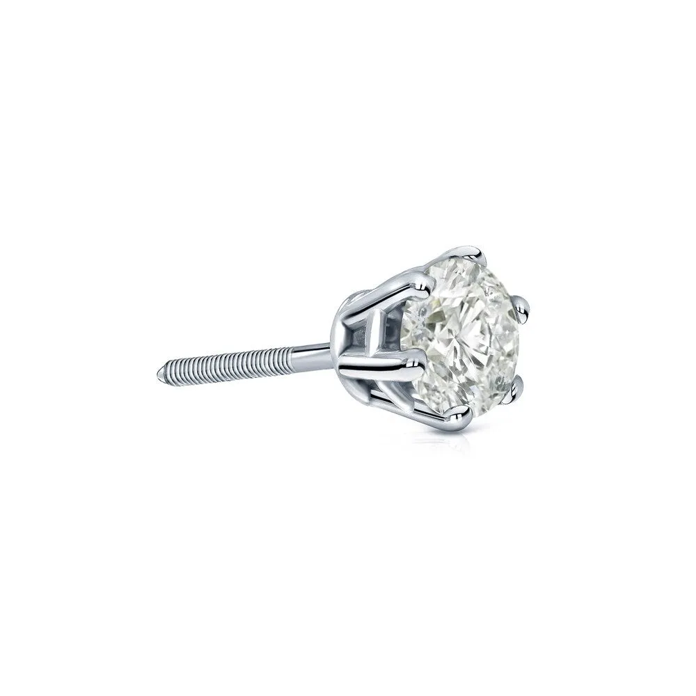 Auriya 14k Gold 1/4ct TDW Round 6-Prong SINGLE STUD (1) Diamond Earring sold by Zulily