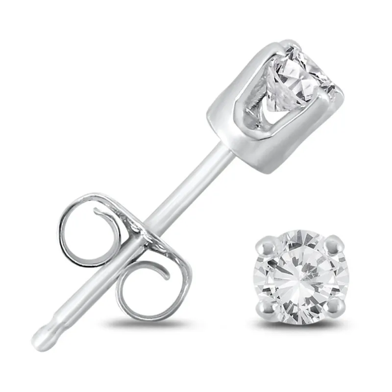 1/3 Carat TW Round Solitaire Diamond Stud Earrings in .925 Sterling Silver sold by Zulily