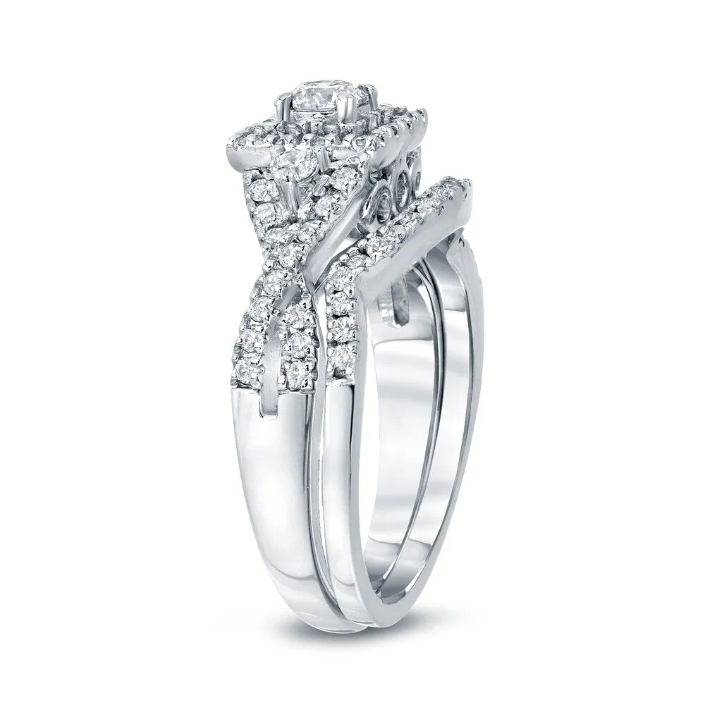 14k Gold 3/4ct TDW Braided Infinity Diamond Halo Engagement Ring Set by Auriya sold by Zulily product image thumbnail 5