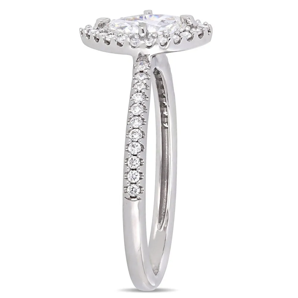 Miadora 14k White Gold 3/4ct TDW Diamond Marquise and Round-Cut Floating Halo Engagement Ring sold by Zulily product image thumbnail 3