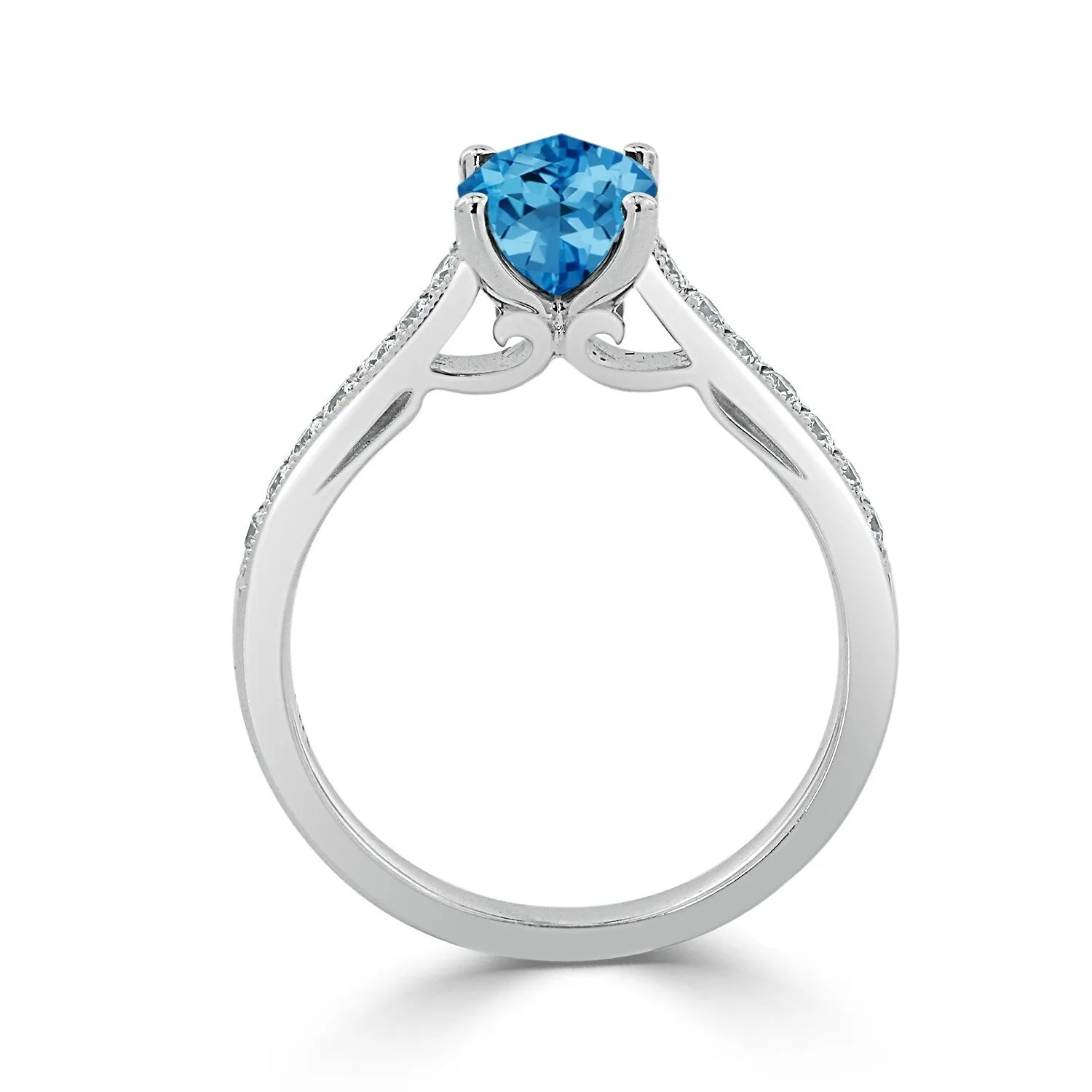 Auriya 1 1/5ct Fancy Oval Swiss Blue Topaz and Diamond Engagement Ring 1/4ctw 14k Gold sold by Zulily product image thumbnail 5