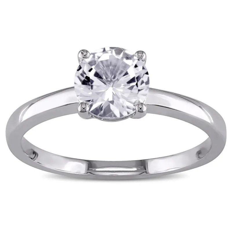 Miadora 10k White Gold Created White Sapphire Solitaire Ring sold by Zulily