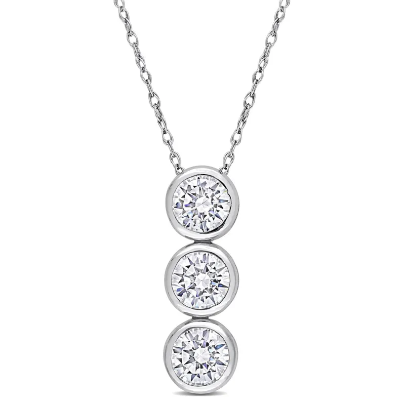Miadora Cubic Zirconia 3-Stone Necklace in Sterling Silver sold by Zulily