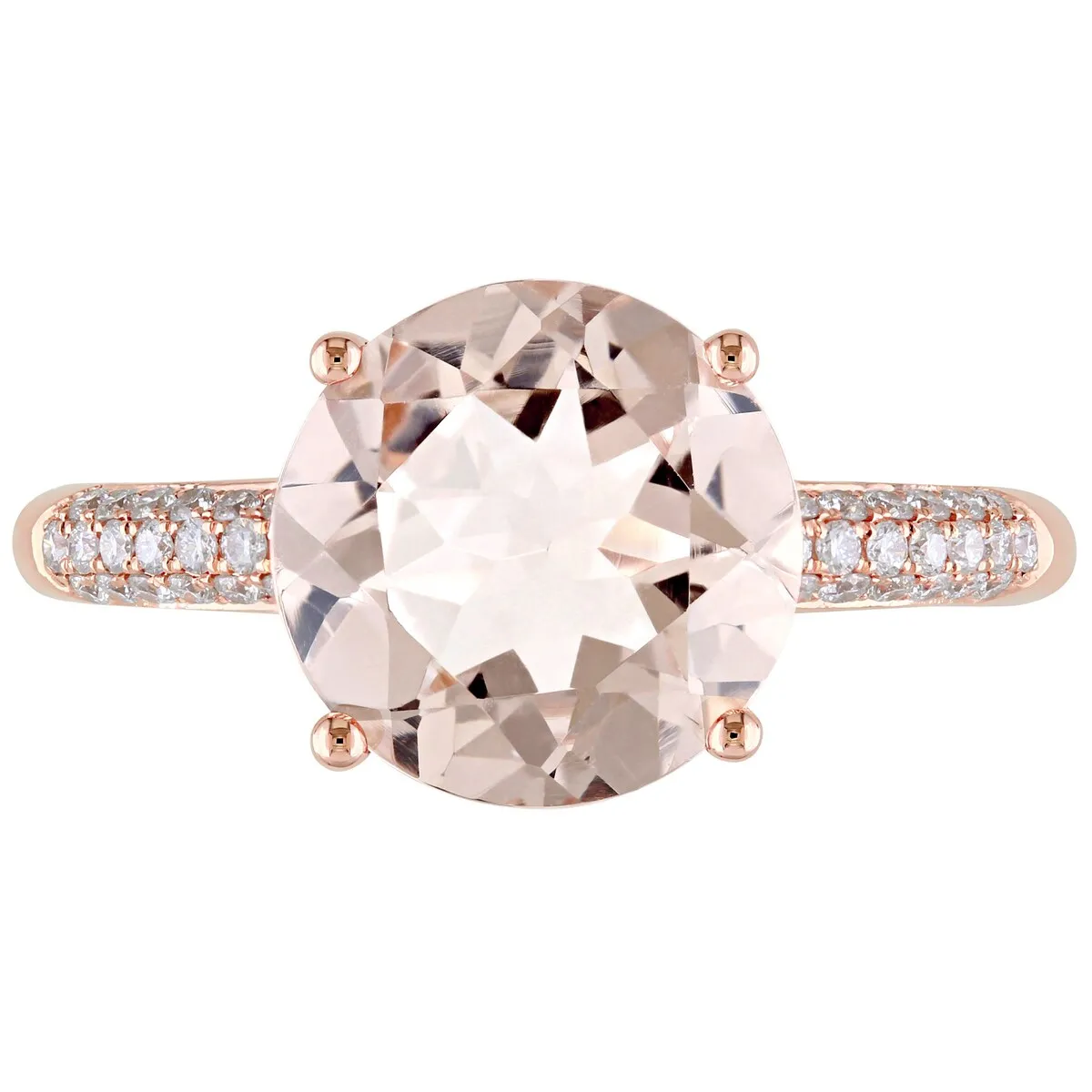 Miadora 14k Rose Gold Morganite and 1/5ct TDW Diamond Cocktail Ring (G-H, SI1-SI2) - Pink sold by Zulily product image thumbnail 4