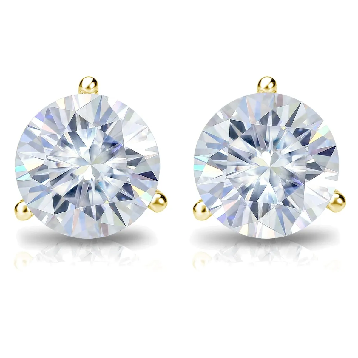 Auriya 3 1/2ct TW Round Moissanite Stud Earrings 14k Gold - 7.8 mm sold by Zulily product image thumbnail 5