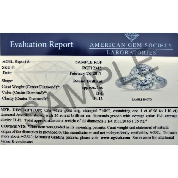 AGS Certified 1 7/8 Carat TW Diamond Bridal Set in 14K White Gold (J-K Color, I2-I3 Clarity) sold by Zulily product image thumbnail 2