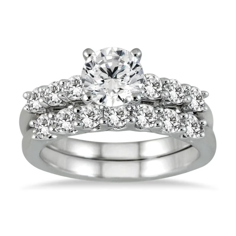 AGS Certified 1 7/8 Carat TW Diamond Bridal Set in 14K White Gold (J-K Color, I2-I3 Clarity) sold by Zulily