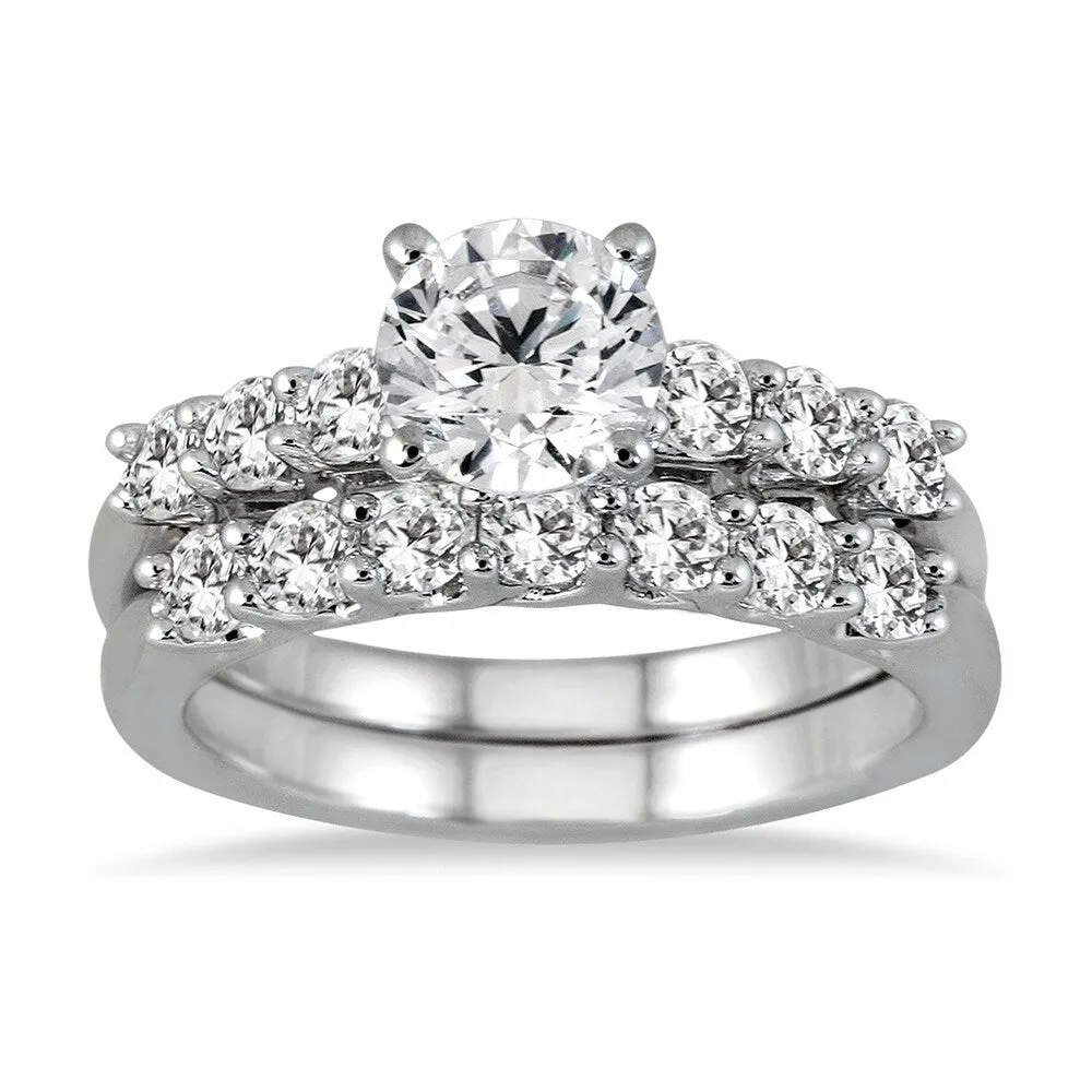 AGS Certified 1 7/8 Carat TW Diamond Bridal Set in 14K White Gold (J-K Color, I2-I3 Clarity) sold by Zulily