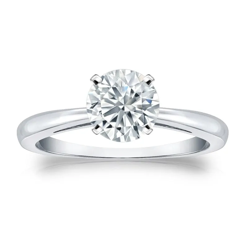 Auriya 1ctw Round Solitaire Diamond Engagement Ring 14k Gold Certified sold by Zulily