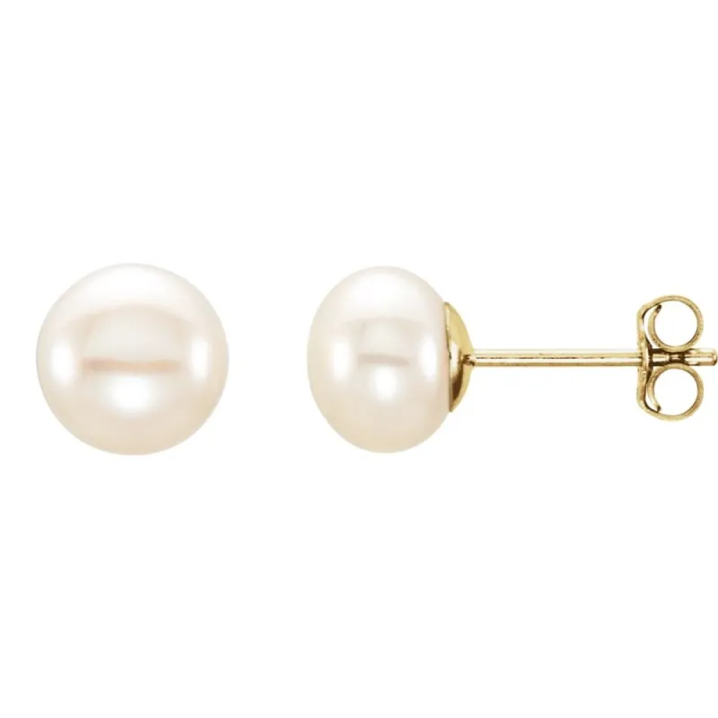 Curata 14k Yellow Gold White Freshwater Pearl 6.0-7mm Earrings sold by Zulily