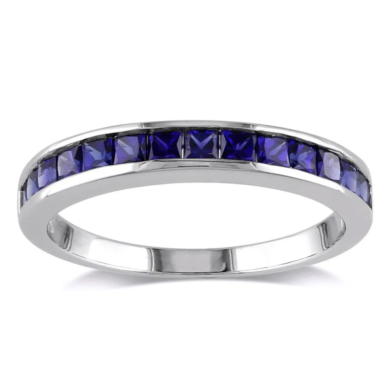 Miadora Sterling Silver Created Blue Sapphire Eternity Ring sold by Zulily