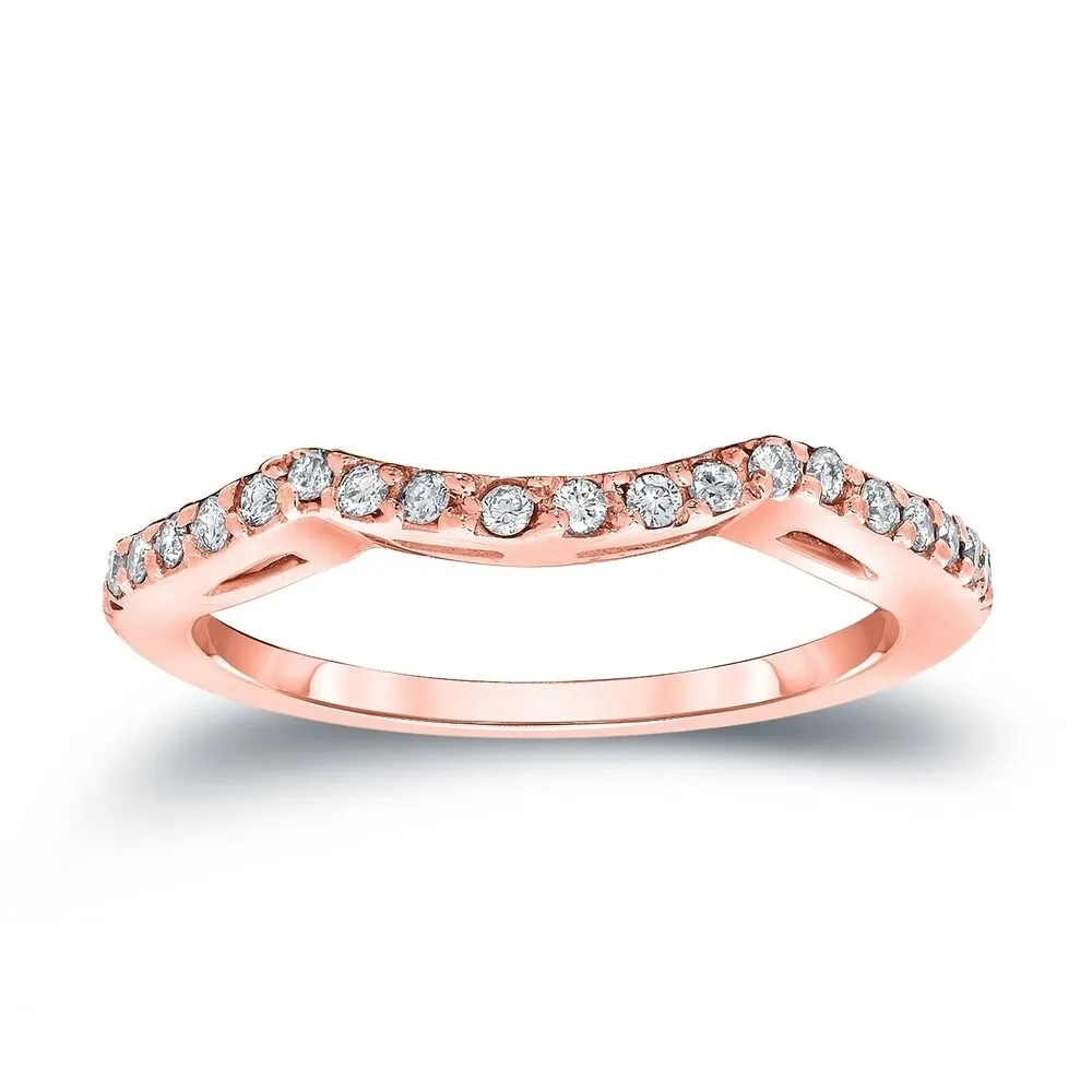 Auriya Contoured 1/5ctw Diamond Wedding Band 14k Gold sold by Zulily product image thumbnail 3