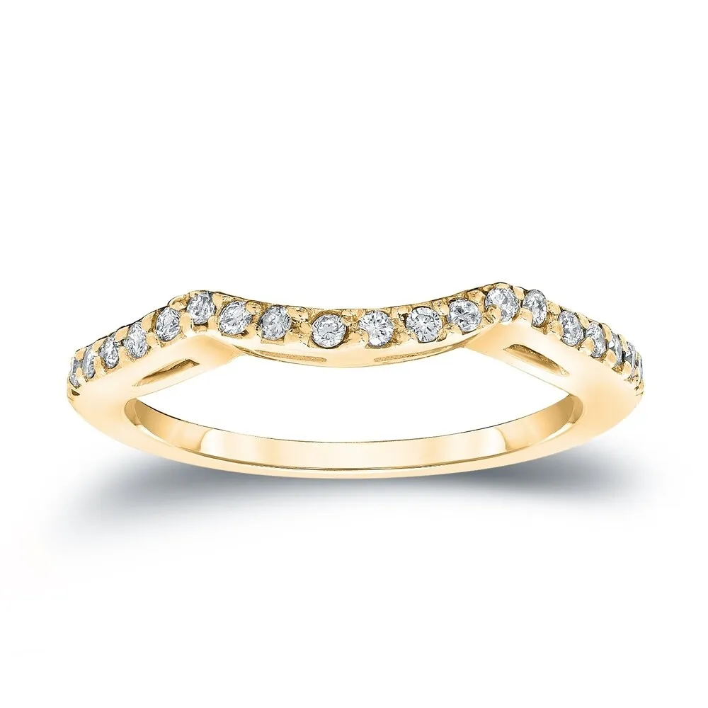 Auriya Contoured 1/5ctw Diamond Wedding Band 14k Gold sold by Zulily product image thumbnail 2