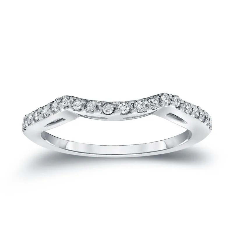 Auriya Contoured 1/5ctw Diamond Wedding Band 14k Gold sold by Zulily