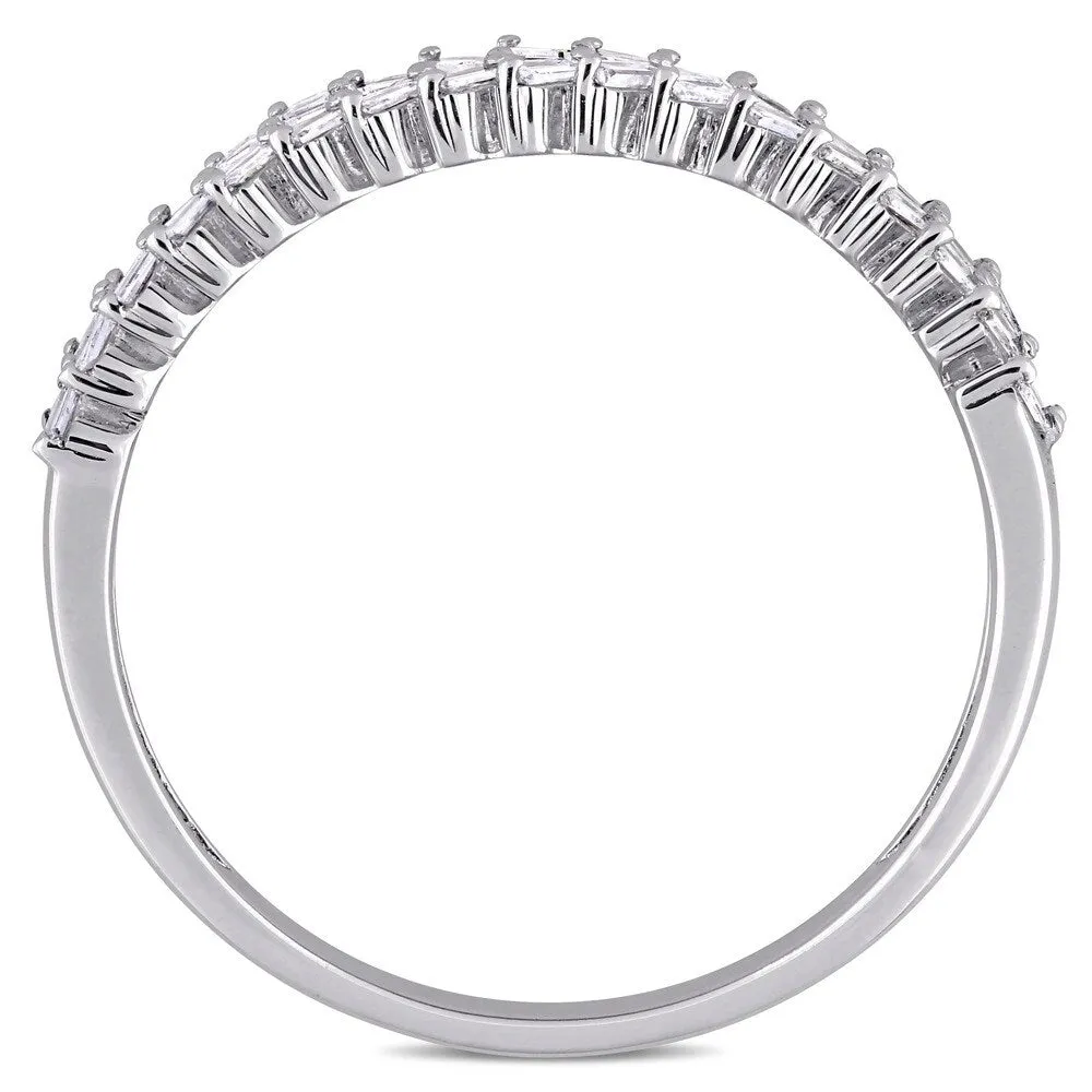 Miadora 14k White Gold 1/3ct TDW Tapered Baguette Diamond Braided Design Band sold by Zulily product image thumbnail 5