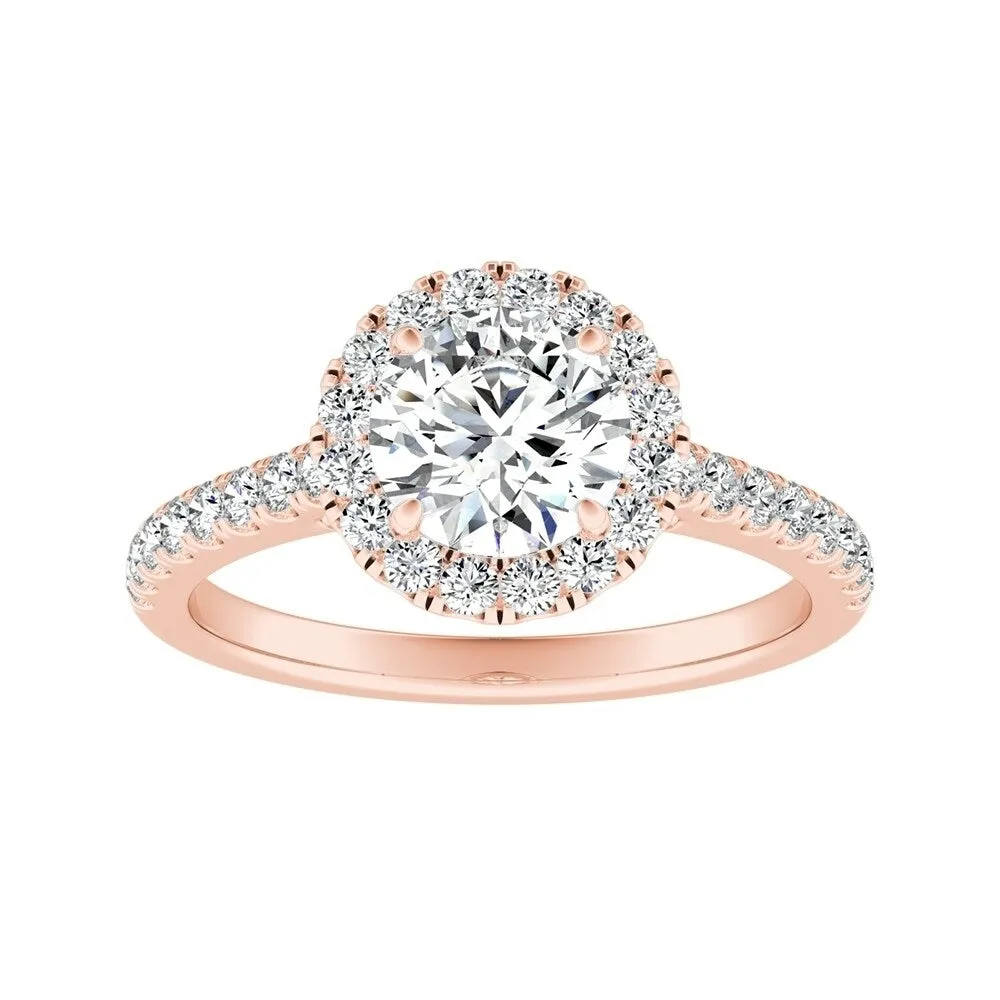 Auriya 14k Gold 2ct Moissanite Halo Diamond Engagement Ring 3/8ctw sold by Zulily product image thumbnail 3
