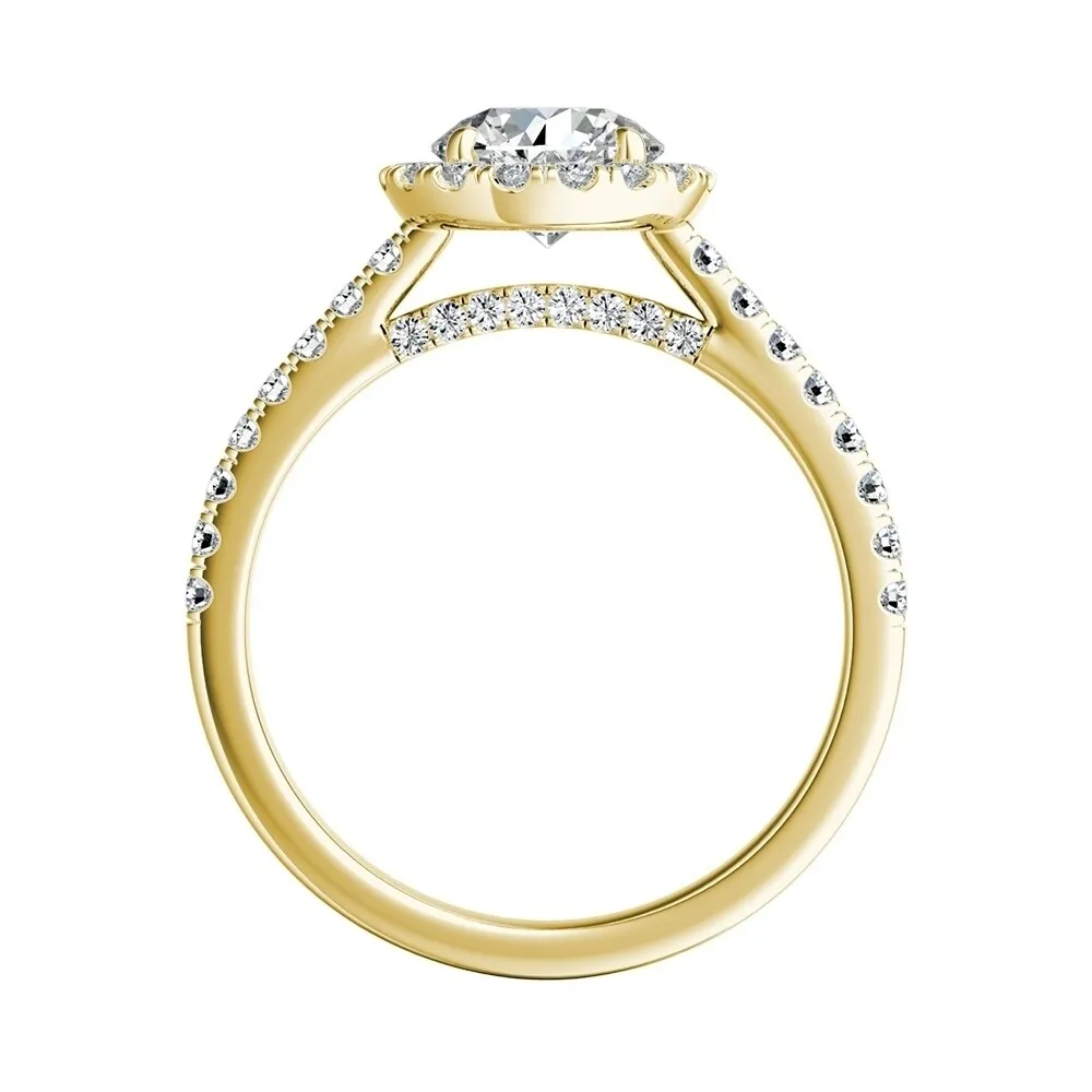 Auriya 14k Gold 2ct Moissanite Halo Diamond Engagement Ring 3/8ctw sold by Zulily product image thumbnail 5