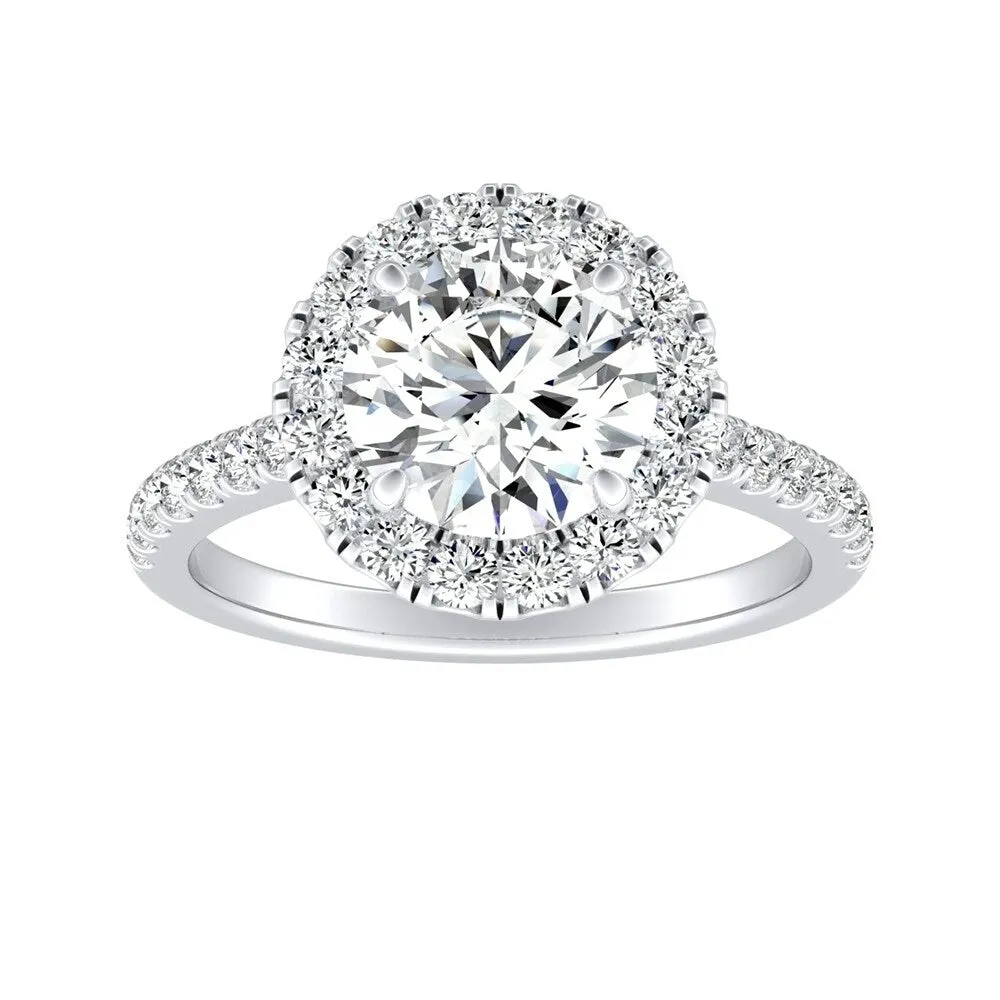 Auriya 14k Gold 2ct Moissanite Halo Diamond Engagement Ring 3/8ctw sold by Zulily