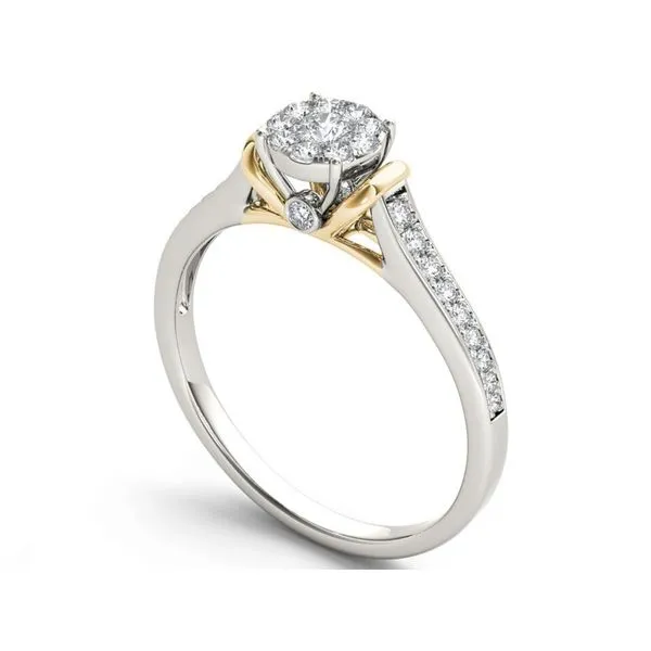 De Couer IGI Certified 10k Two-Tone White Gold 1/3ct TDW Diamond Cluster Engagement Ring sold by Zulily product image thumbnail 2