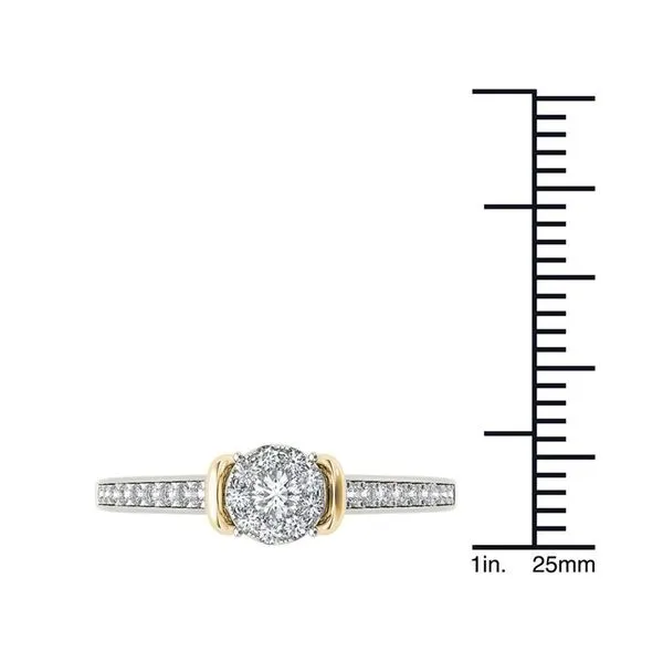 De Couer IGI Certified 10k Two-Tone White Gold 1/3ct TDW Diamond Cluster Engagement Ring sold by Zulily product image thumbnail 4