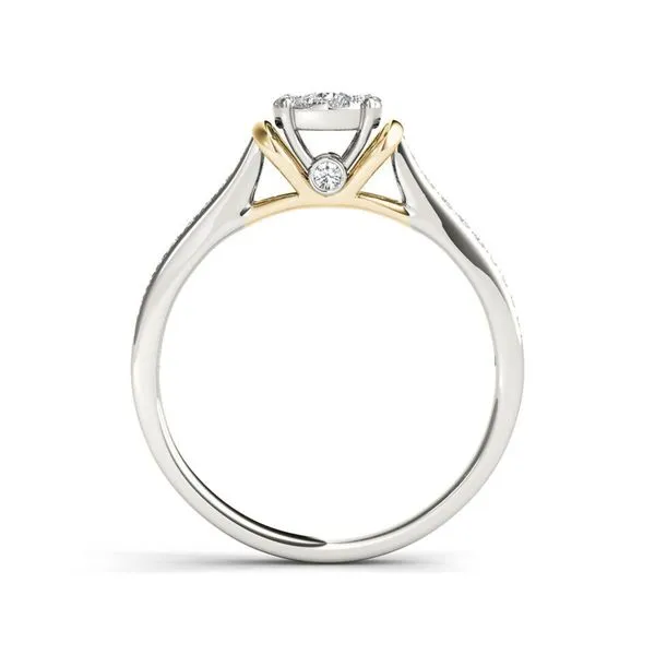 De Couer IGI Certified 10k Two-Tone White Gold 1/3ct TDW Diamond Cluster Engagement Ring sold by Zulily product image thumbnail 3