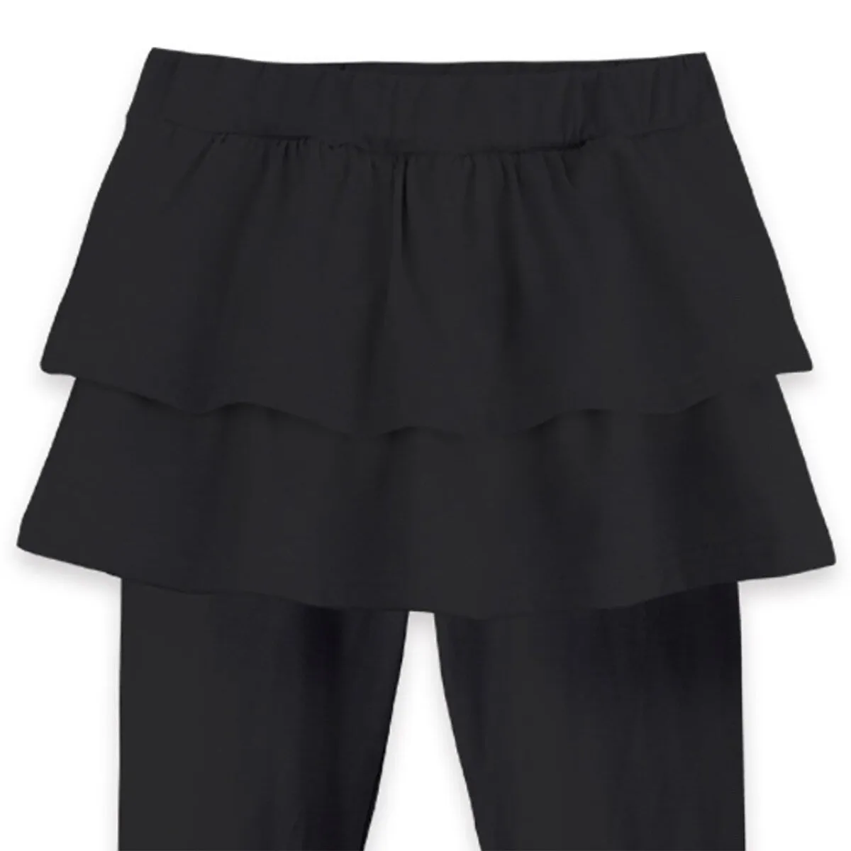 Black Double-Ruffle Skirted Leggings sold by Zulily product image thumbnail 2