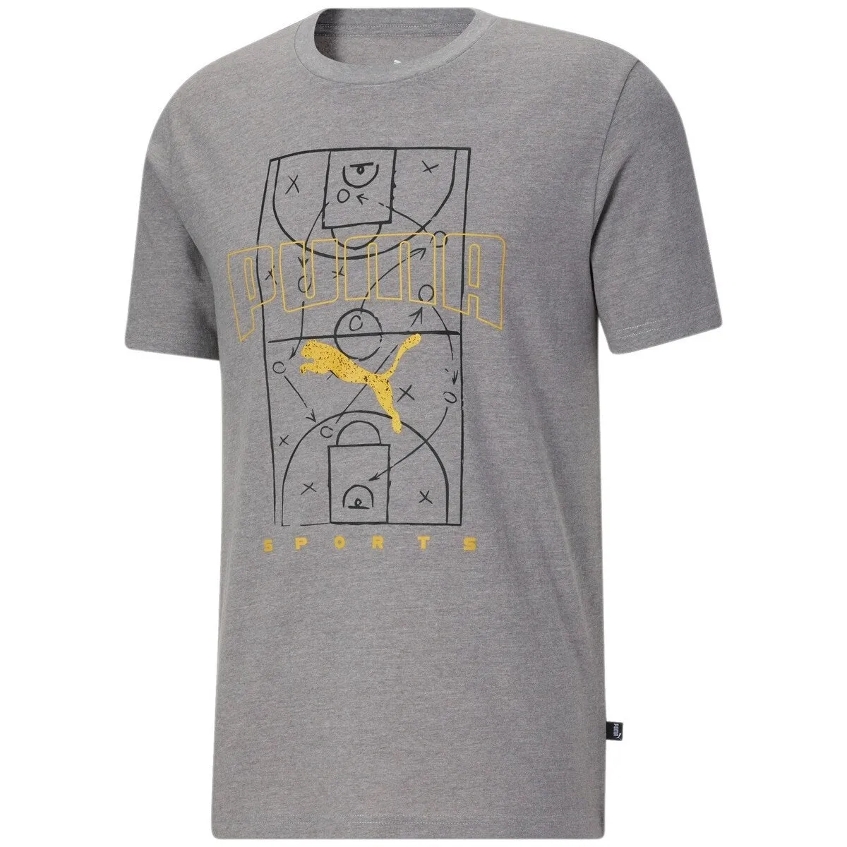 Puma Men's Basketball Court Graphic Short-Sleeve Crewneck T-Shirt Gray Size Large sold by Zulily