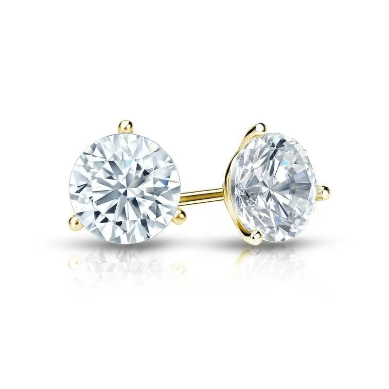 Auriya 1 3/4ctw 3 Prong Martini Set Round Diamond Stud Earrings 14K Gold GIA Certified sold by Zulily product image thumbnail 5