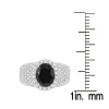 Sterling Silver with Natural Black Spinel and White Topaz Halo Ring sold by Zulily