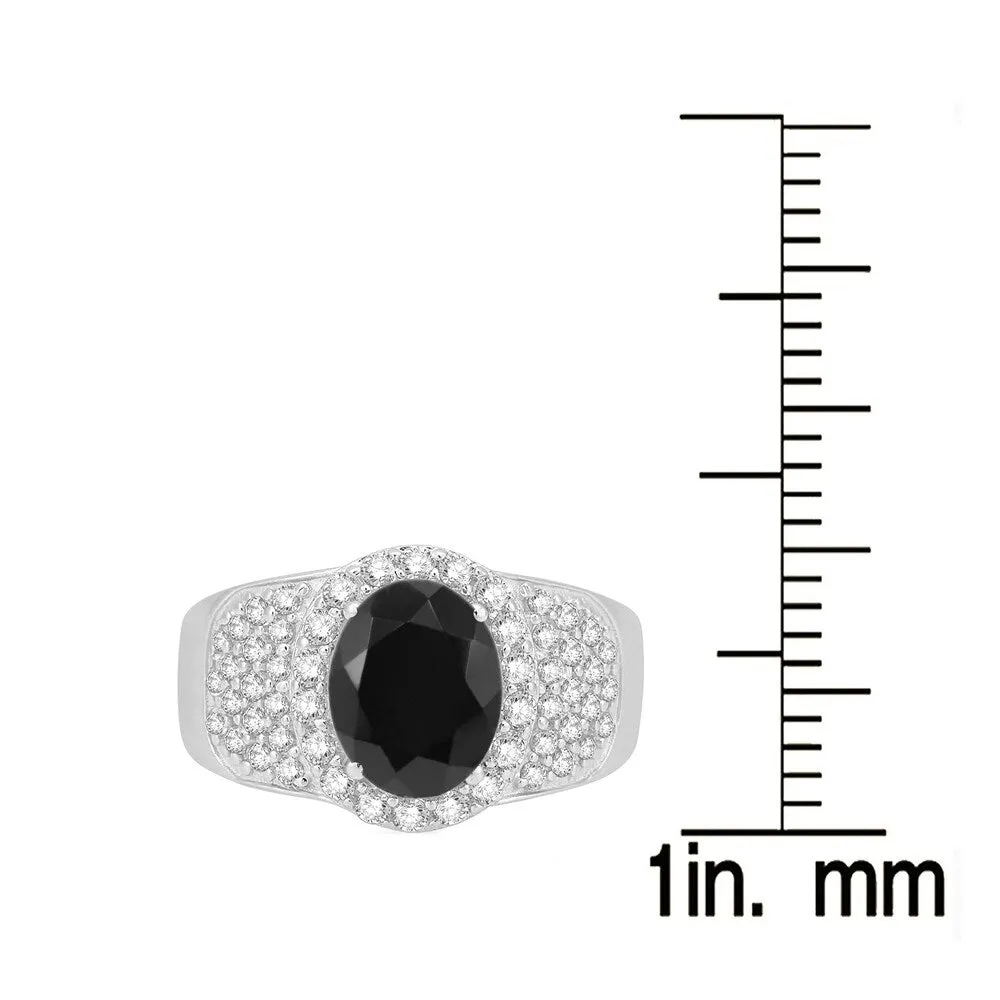Sterling Silver with Natural Black Spinel and White Topaz Halo Ring sold by Zulily product image thumbnail 4
