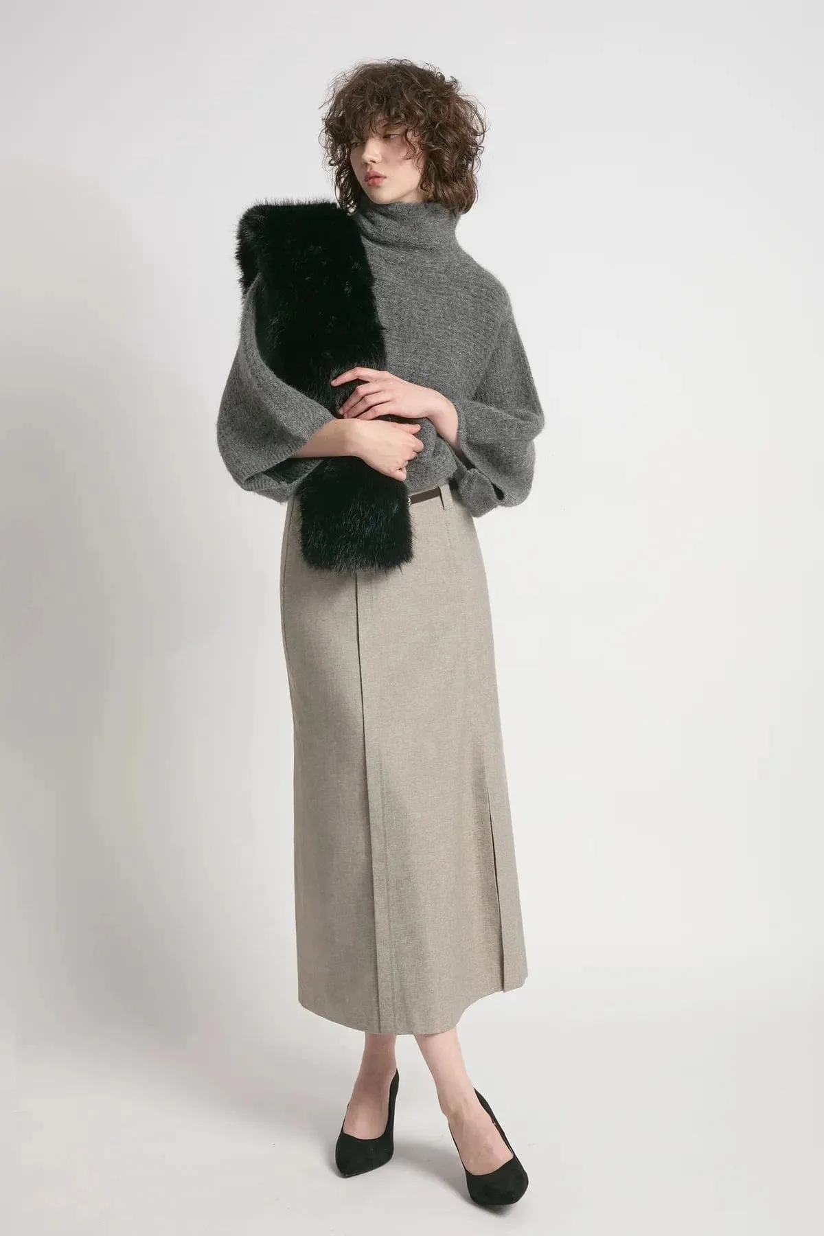 Cocoon Longsleeve Crop Sweater - Charcoal sold by Haystacks product image thumbnail 2