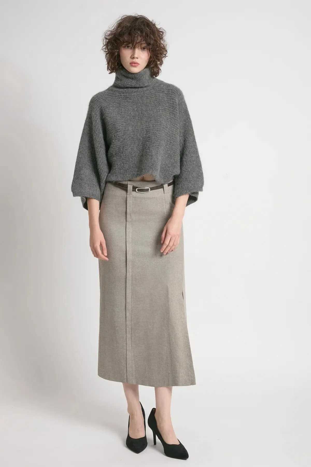 Cocoon Longsleeve Crop Sweater - Charcoal sold by Haystacks product image thumbnail 3