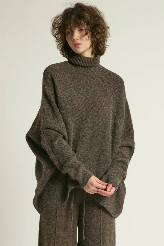 Notch Knit Pullover Sweater - Mocha sold by Haystacks