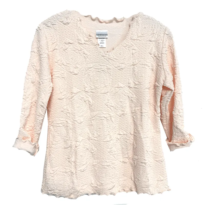 Creole Pink Lyrac Surreal Textured Top made by Haystacks