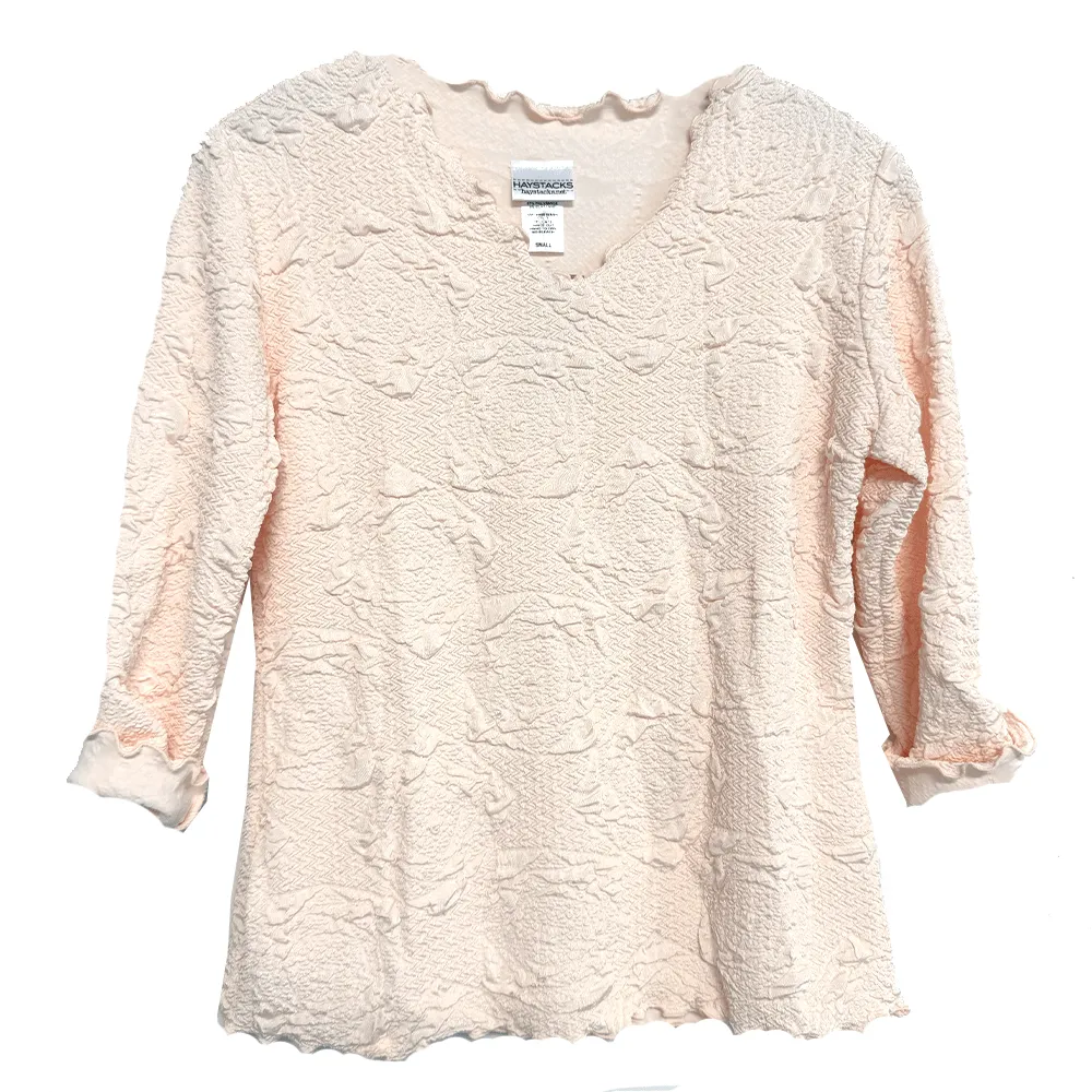 Creole Pink Lyrac Surreal Textured Top sold by Haystacks