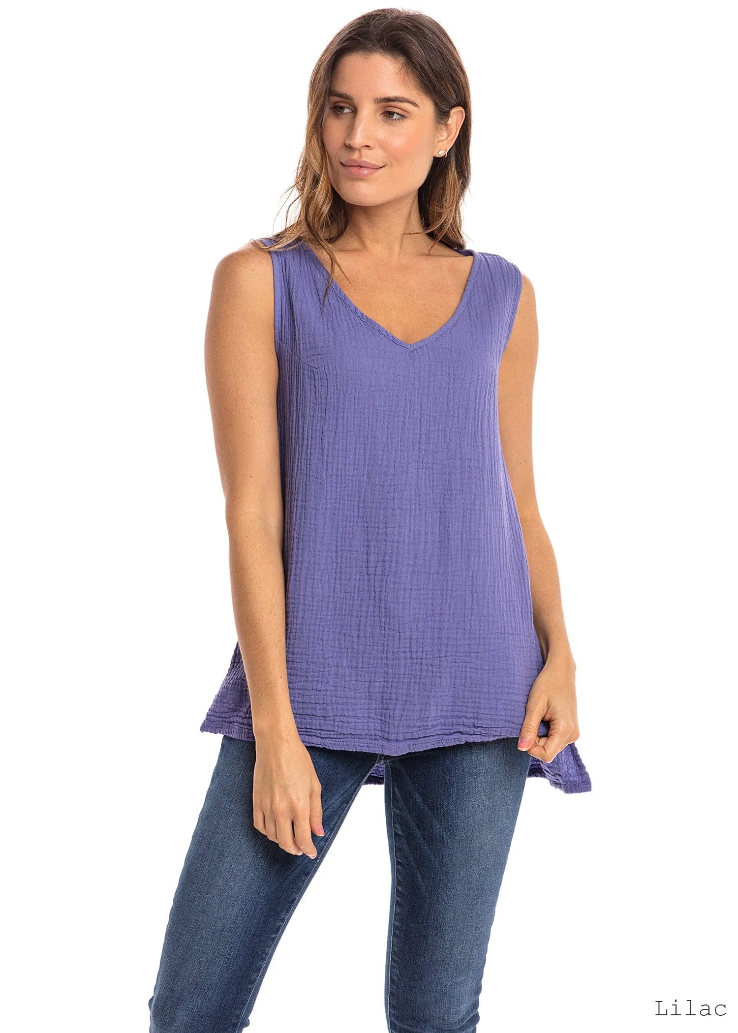 Thai Cotton V-neck Tank (16 Colors!!) sold by Haystacks