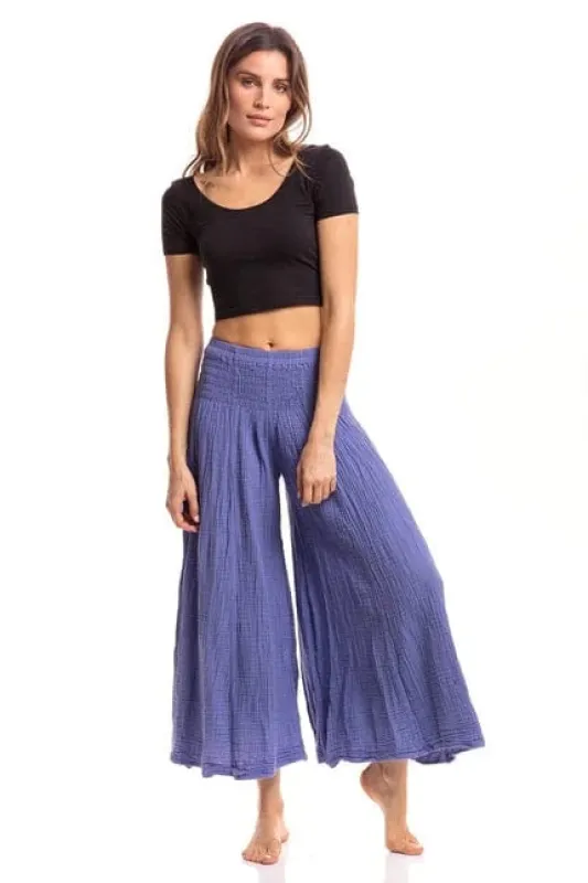 Nusantara Shirred Elastic Waist Pant - Lilac sold by Haystacks