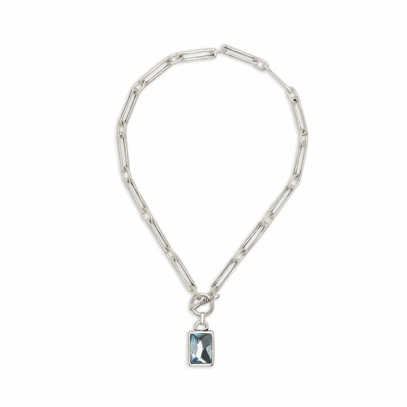 Handmade Crystal Pewter Necklace sold by Haystacks