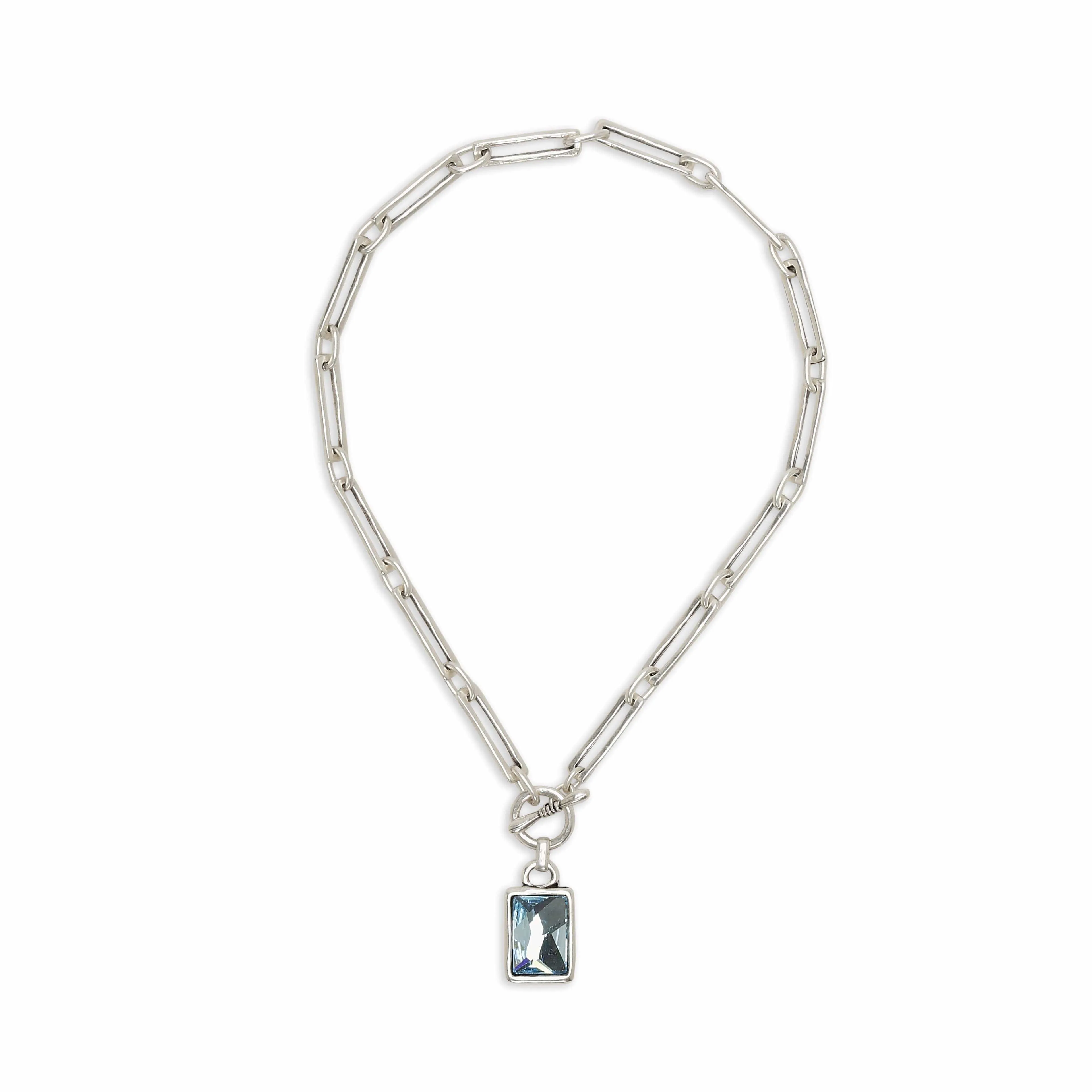 Handmade Crystal Pewter Necklace sold by Haystacks